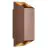 Nordlux Nico Applique Murale Aluminium Rouille Up & Down | IP54 - Convient pour 2x GU10
