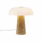 DFTP by Nordlux Lampe De Chevet Glossy Marbre et Verre Beige | 220mm - Convient pour 1x E14